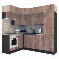Bucatarie de Colt BIG GENA NEW DR. 160-230, Wenge / Decor K004
